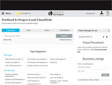 Tablet Screenshot of classifieds.oregonlive.com